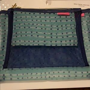 Isaac Mizrahi Mesh Travel Pouch (Blue/Strip)